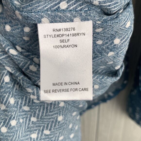 Daniel Rainn Blue Polka Dot 3/4 Sleeve Top Size PXS NWT - Picture 5 of 5